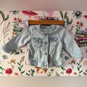 Old navy 6-12 light blue snap jean jacket denim round collar y2k 00s fall